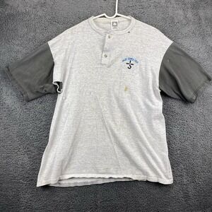 Blue Oyster Cult Shirt Men‎ XL Cotton Deluxe Henley Raglan Distressed